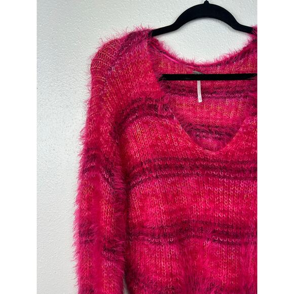 Free People Gelato Pullover Fuzzy Sweater Pink Sz Small - Picture 4 of 9